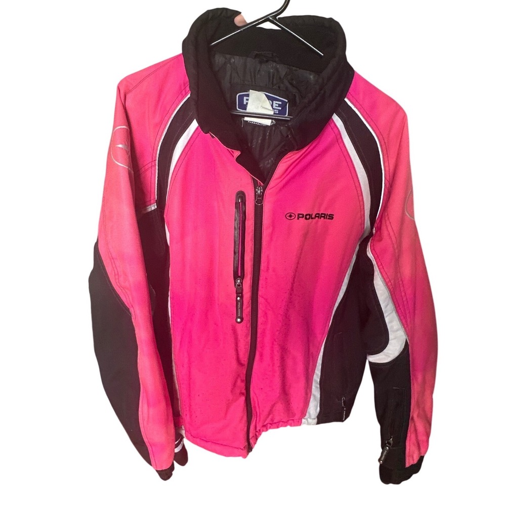 Vintage PURE POLARIS Women's Pink‎ Snowmobile Jacket Size XL Riding Gear
